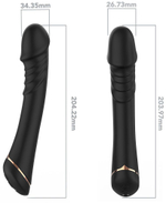 Черный вибратор для G-точки Hancock - 20,4 см