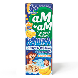 АМ-АМ Готовая кашка перед сном молочно-овсяная с бананом для детей от 6 мес.