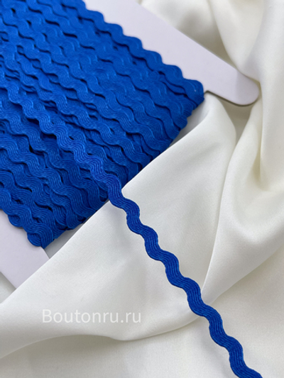 Тесьма декоративная волнистая "Вьюнчик зиг-заг" синяя