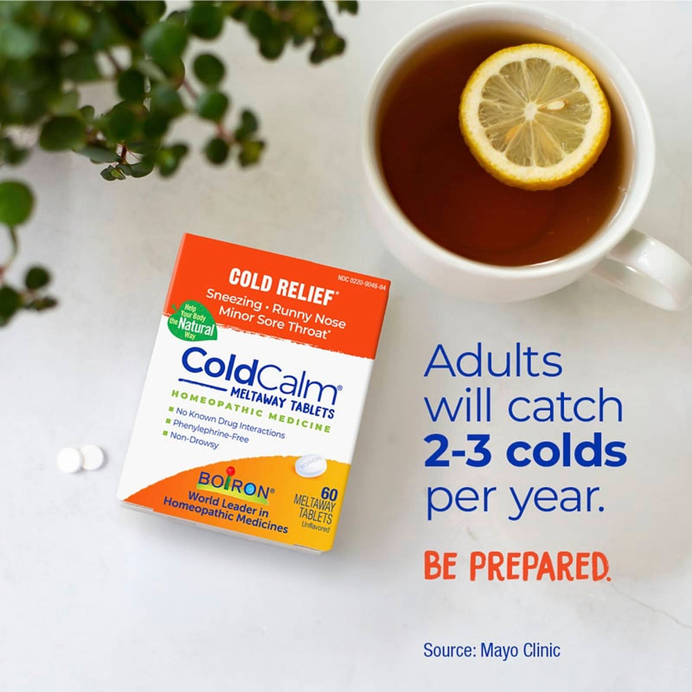 Boiron, ColdCalm®, для детей от 4 лет, с нейтральным вкусом, 60 таблеток для рассасывания