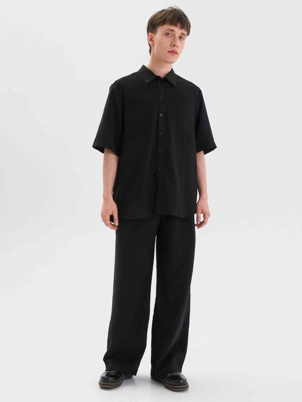 Рубашка Мужская с коротким рукавом Черная - фото 6