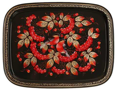 Жостовский поднос декоративный, размер 45х35 см (A19), металлический