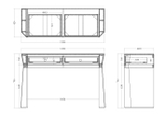 Консоль Garda Decor 2 ящика с золотистой отделкой 120*42*79 см
