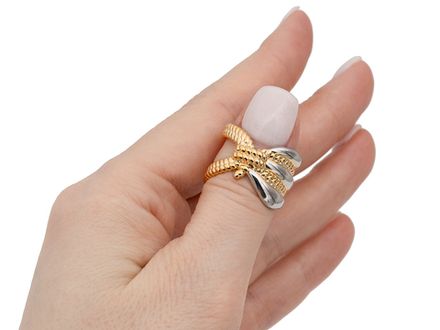 Кольцо "Knot" 16мм, биколор (уценка)