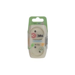 Разветвитель электрический ЭРА SP-2-I на 2 розетки без заземления 16А слоновая кость