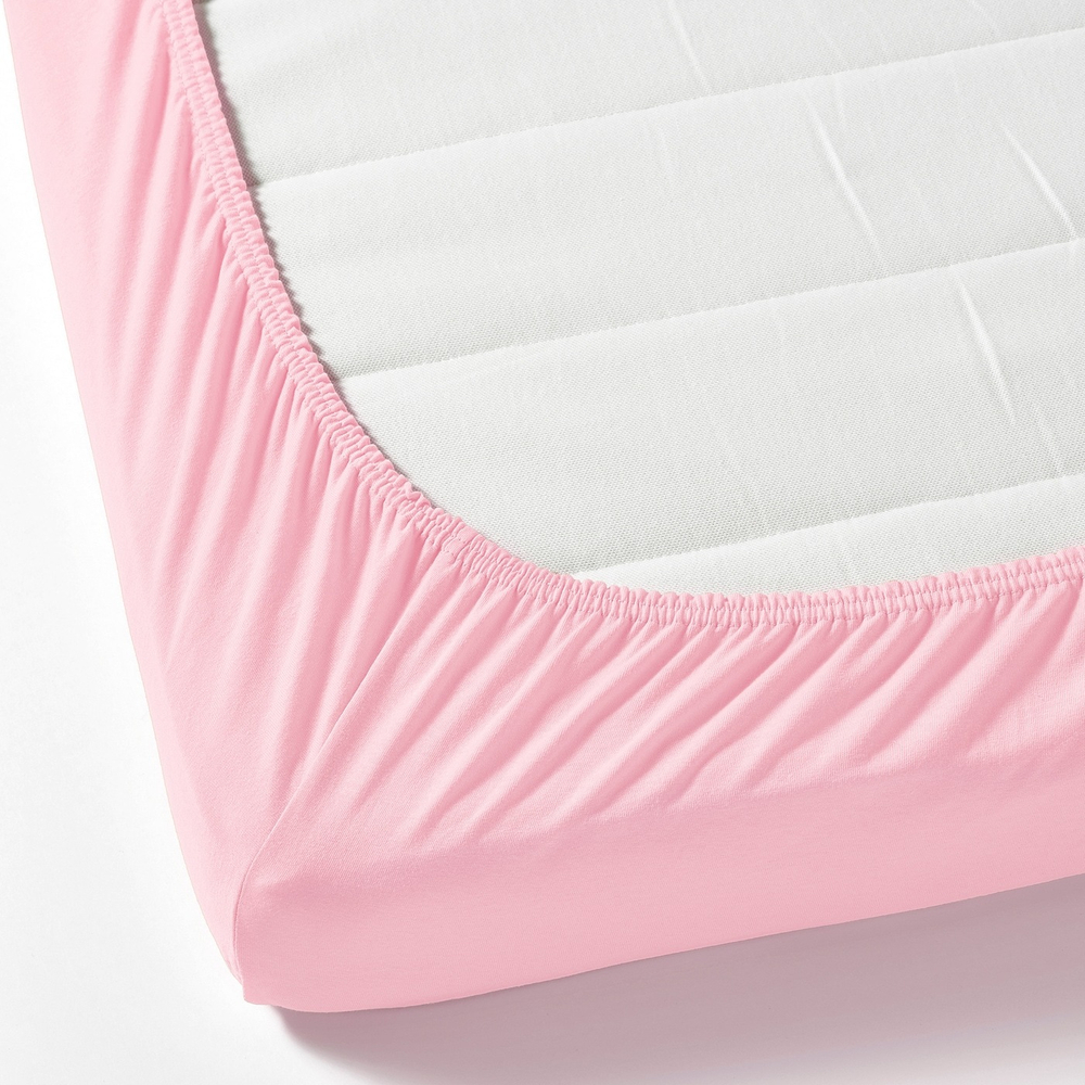 IKEA LEN  (ИКЕА ЛЕН)  -  Простыня на резинке, розовая, 80х130 см