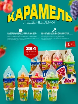 Леденцовая карамель в форме мороженого