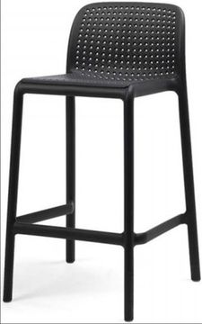 Стул пластиковый полубарный Lido Mini антрацит Италия