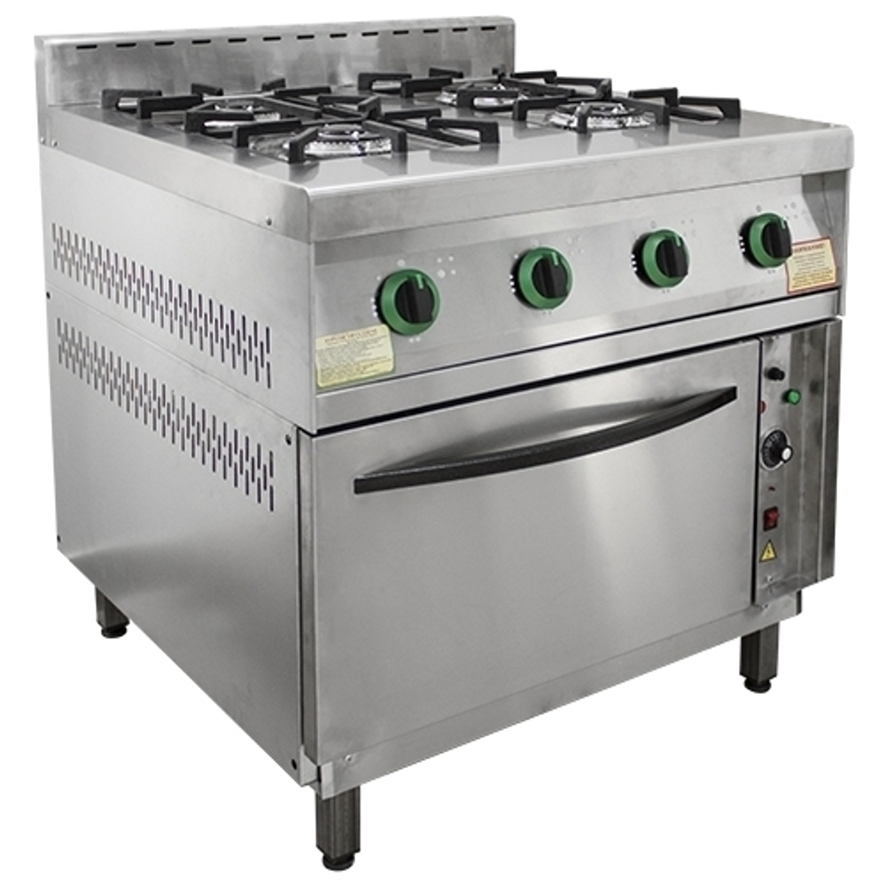 Плита газовая 4-х конфорочная с жарочным  шкафом ПГ-4Д-01 840х850 895х860 960 мм, 20 кВт, 220 В