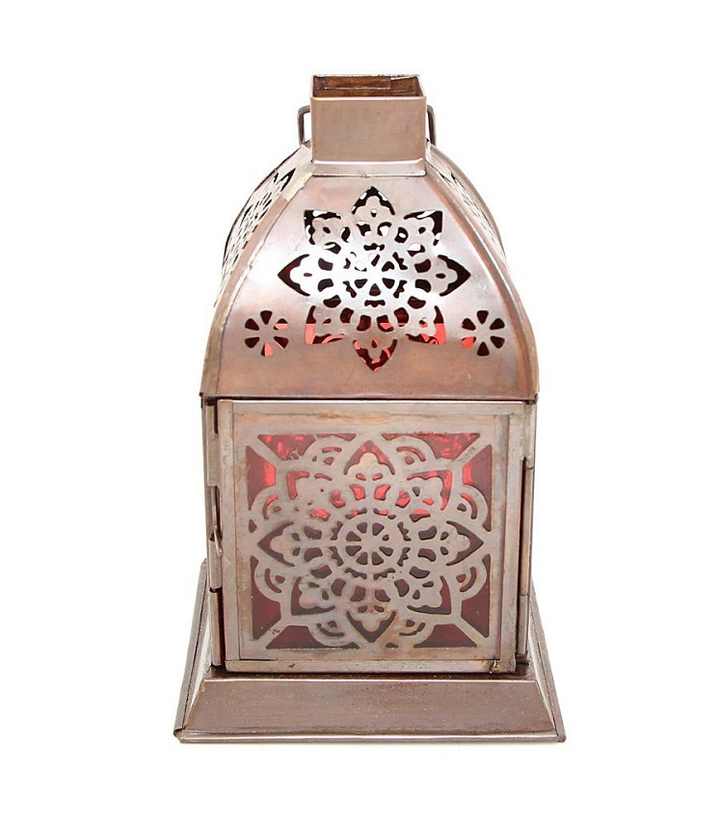 Подсвечник Фонарь Янтра, красное стекло