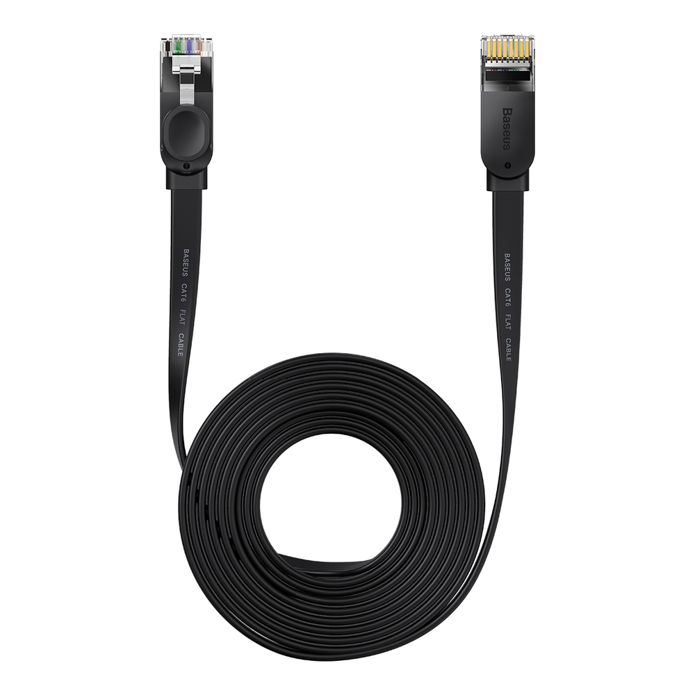 LAN кабель Baseus High Speed Six Types of RJ45 Gigabit Network Cable (Flat) - Black 8m