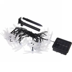 Гирлянда для улицы «Стрекоза» 3 м 20 ламп LED чёрный провод, 2 реж.,IP-55, Теплый белый (солнечная батарея)