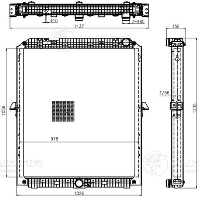 LRc 1592 -  Радиатор охлаждения для а/м Mercedes-Benz Actros MP4/MP5 (11-)/Arocs (13-) (выс. сердц. 1056мм)