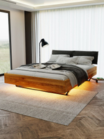 Кровать 200х200, Беллиссима, двуспальная, из массива дуба, с мягким изголовьем, Dipriz