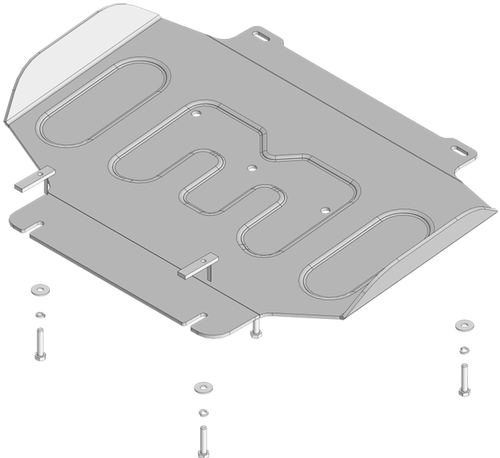 Защита алюминиевая 5 мм Д;ПДф Toyota Land Cruiser Prado 250 Motodor.32532