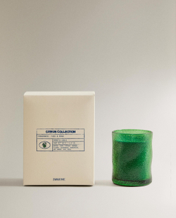 Zara Home Свеча ароматическая YUZU & MUSK 155 г, растительный воск, аромат цитрусово-мускусный, Жёлтый