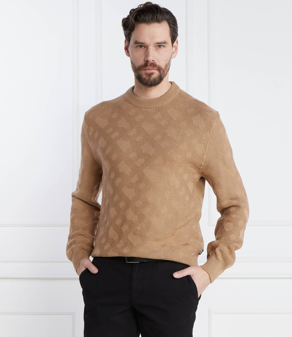 Хлопковый свитер palao BOSS BLACK - коричневый(50506033)