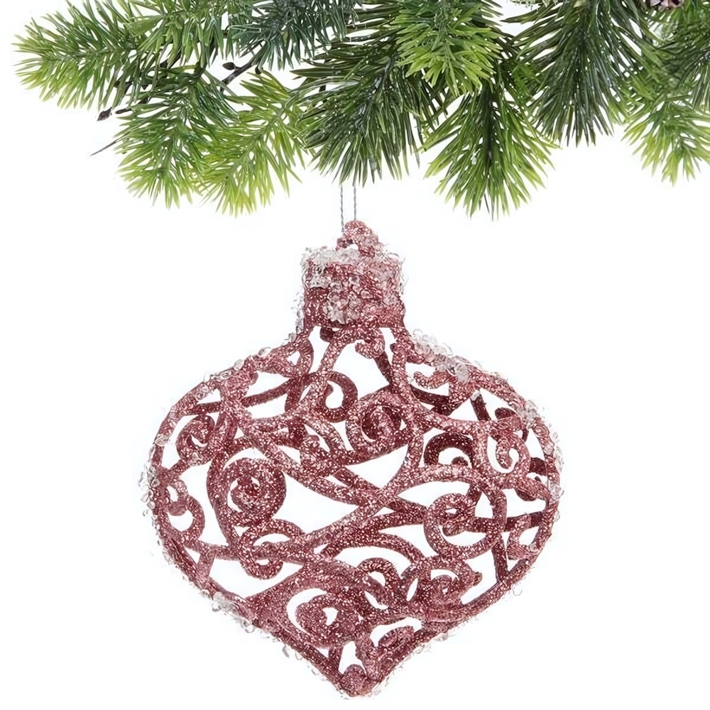 Подвеска "Ажурная капля" 9,5 см, Янтарь (Серпантин)