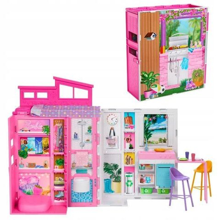 Кукольный домик для Barbie - Уютный дом с 4 игровыми зонами + аксессуары - Барби HRJ76