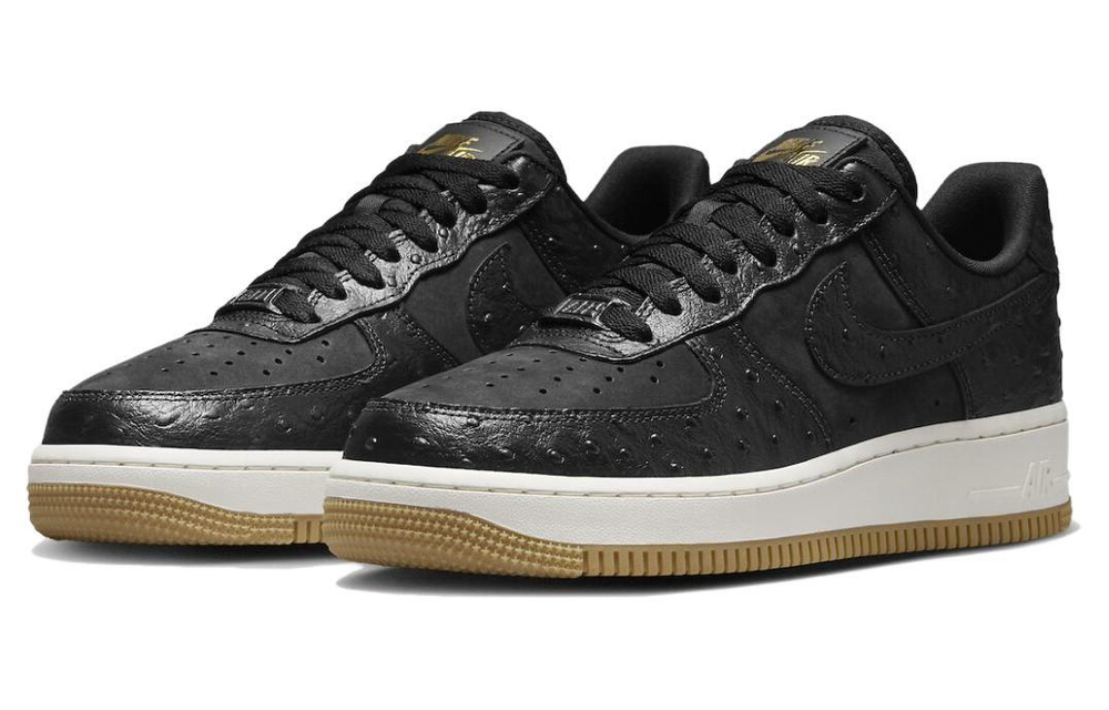 Кроссовки Nike Air Force 1 Black Ostrich (Женская размерная сетка)