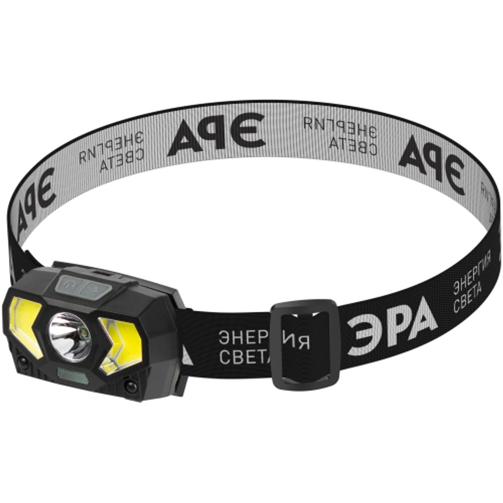 Фонарь налобный светодиодный ЭРА GB-608 на батарейках, 3xAAA, 5Вт, 7 режимов, черный