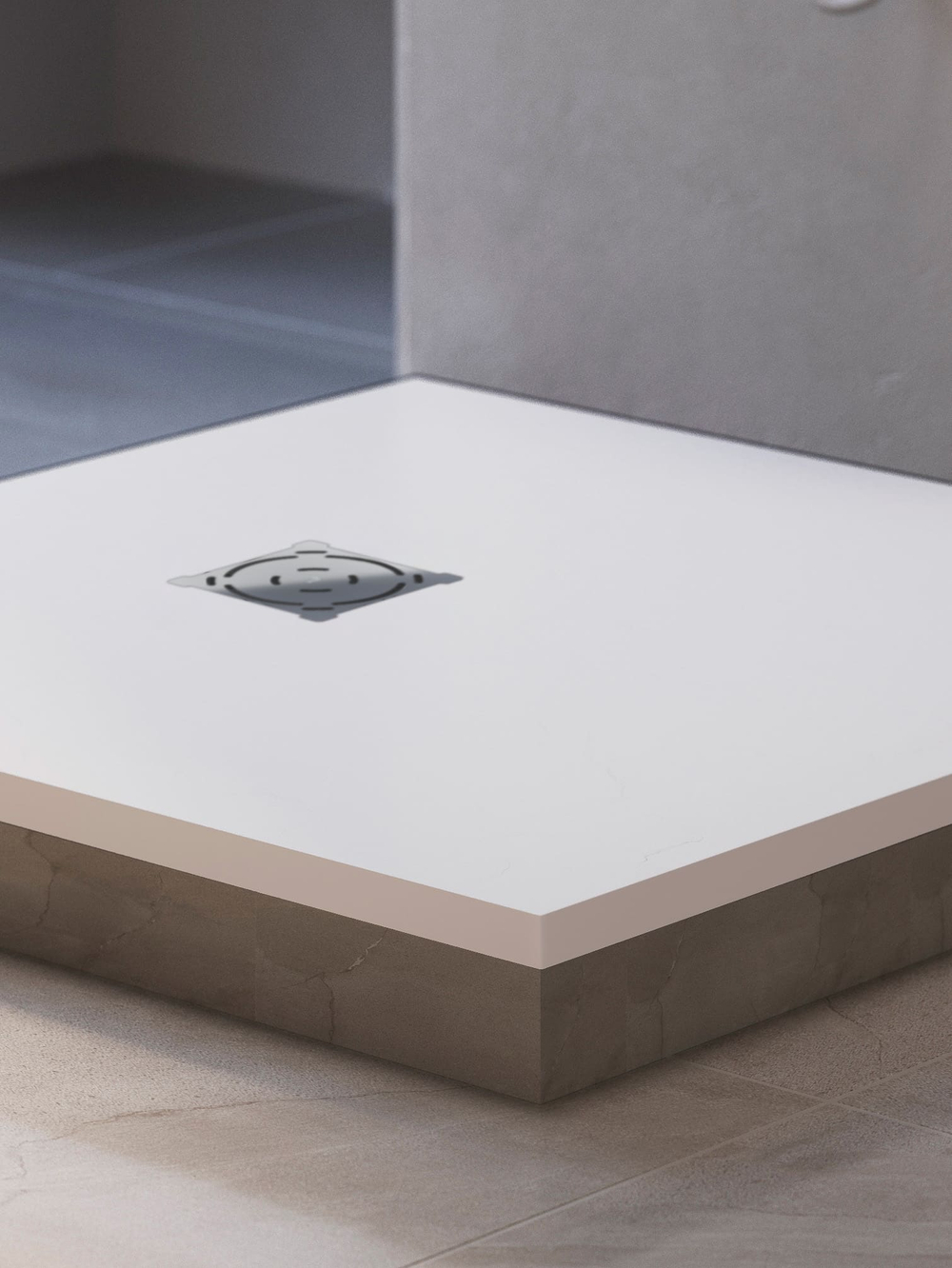 Душевой поддон квадратный RGW ST-W Белый (800x800)