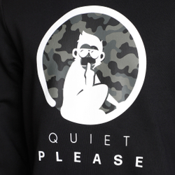 Мужская кофта теннисная Quiet Please Longline Sweatshirt Men - Black, White