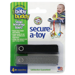 Baby Buddy, Secure-A-Toy, для детей от 4 месяцев, черный и серый, 2 ремешка