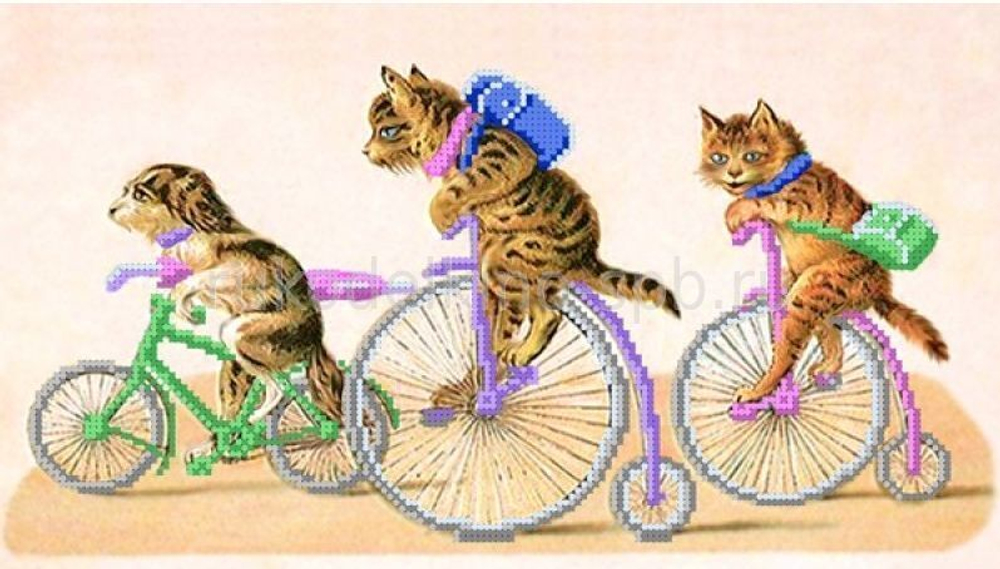 "Велосипедисты"-4025 ткань с нанесенным рисунком
