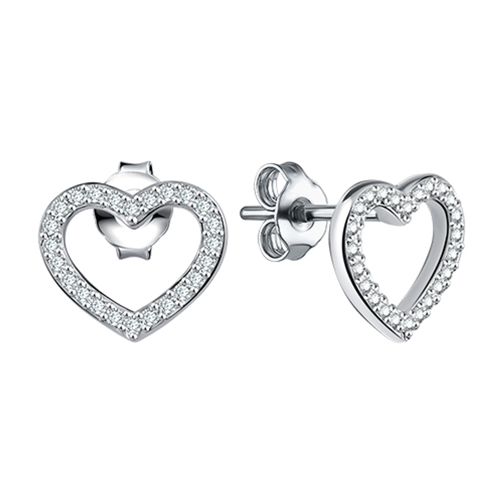 Серьги из серебра с фианитами