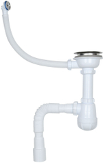 СИФОН ДЛЯ МОЙКИ 3 1\2х40 С ОТВОДОМ ДЛЯ С/М И КРУГЛЫМ ПЕРЕЛИВОМ С ГТ 40х40/50 В01