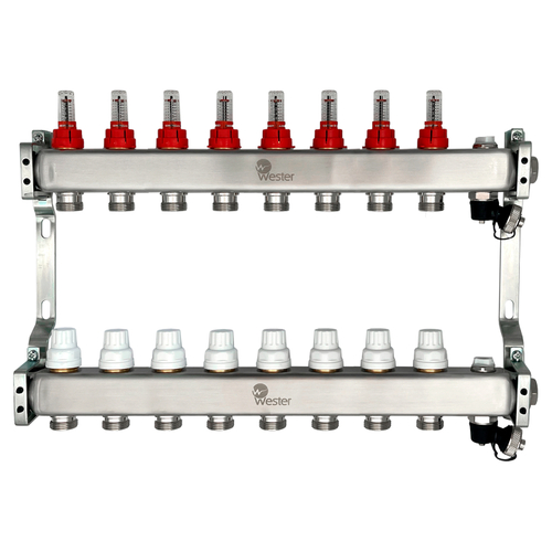 Коллектор с расходамерами 1"-3/4" - 8 вых. Wester MUFS
