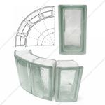 Стеклоблок Vitrablok Половинка Волна Allbend 105x78x80 - Бесцветный