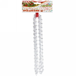 Бусы на елку 2,5м «Шарик Дискобол» d-5мм, Серебро