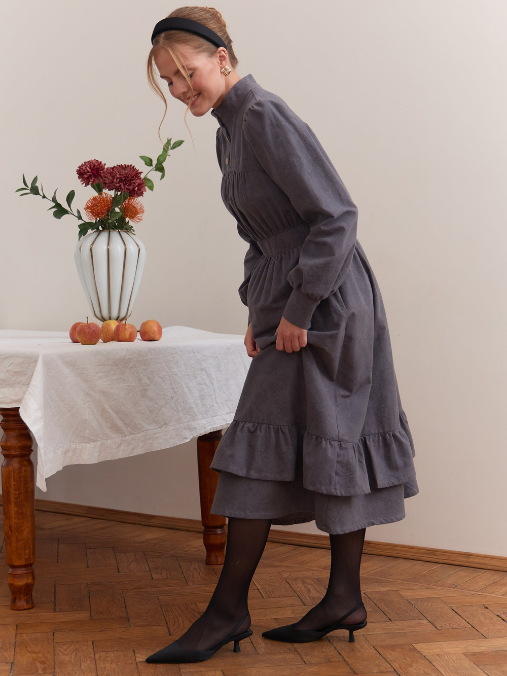 Платье с оборками