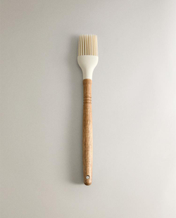 ZARA HOME КУЛИНАРНАЯ КИСТОЧКА ИЗ ДЕРЕВА И СИЛИКОНА, КРЕМОВЫЙ