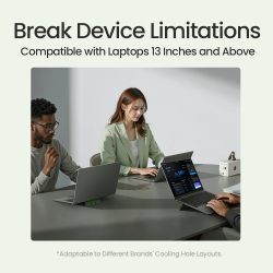 Тонкая складная подставка серого цвета от Nillkin для ноутбука, серия DualWing Adhesive Laptop Stand