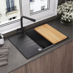 Мойка POLYGRAN DEKA-780 черный №16, смеситель DORADO черный