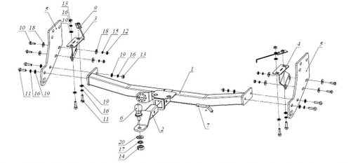 Фаркоп Бизон на Isuzu D-Max FA 0996-E (с 2012 г.в.) (паспорт и сертификат в комплекте)(без электрики)