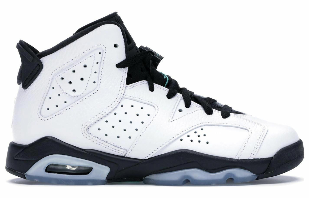 Кроссовки Jordan Air Jordan 6 Retro White Jade Black (Женская размерная сетка)