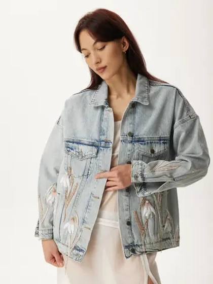 Жакет джинсовый классический АУРА, голубой