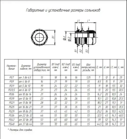Кабельный ввод, сальник 4 штуки PG21 отверстие d28, провод d13-18 мм IP54