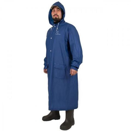 Следопыт Плащ-дождевик плотный PVC 76*130 см на кнопках с капюшоном синий р56-58