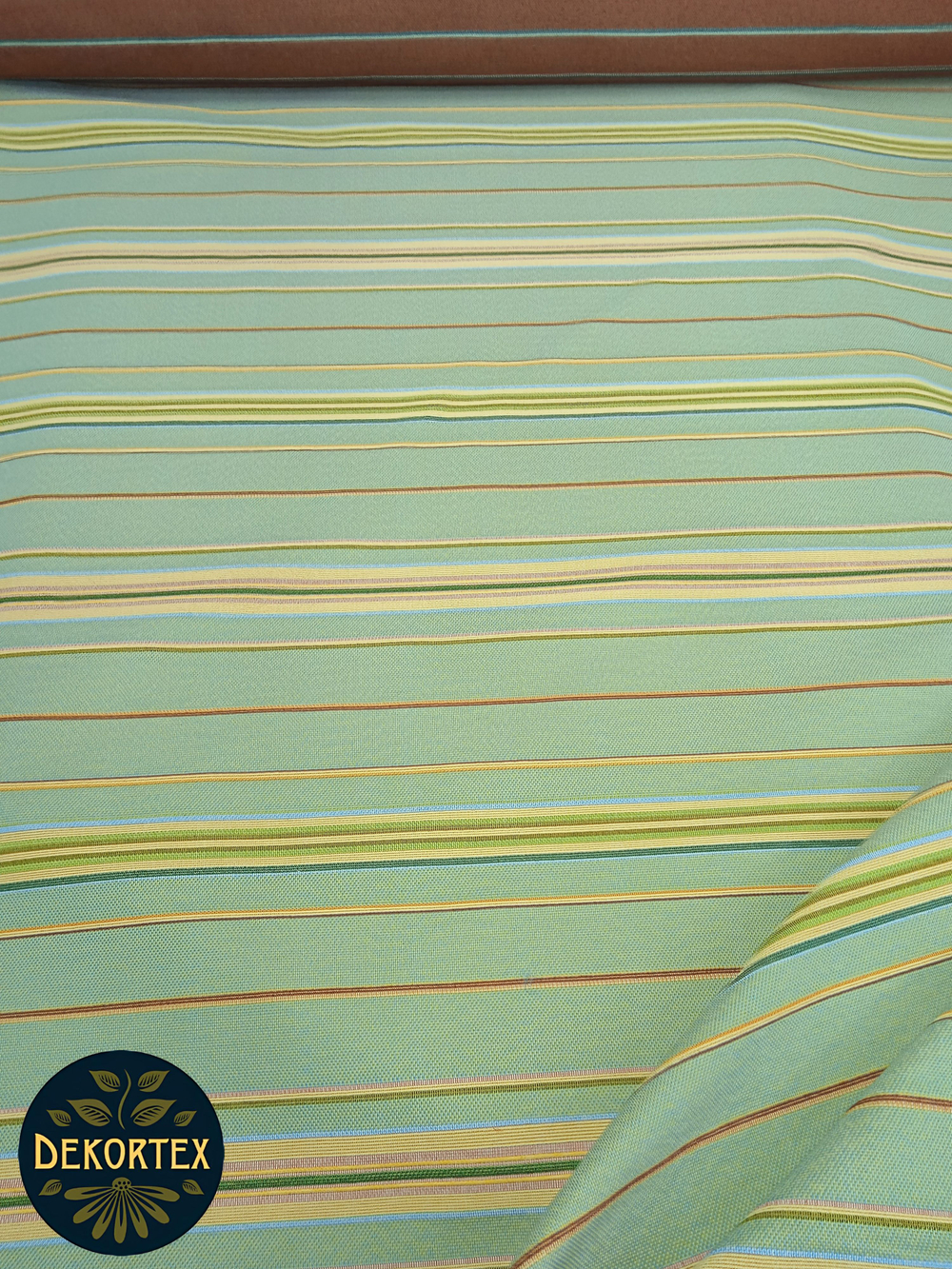 Мебельная ткань гобелен на отрез "Полоса серо-зеленая" (ширина 160 см) цена за п/метр