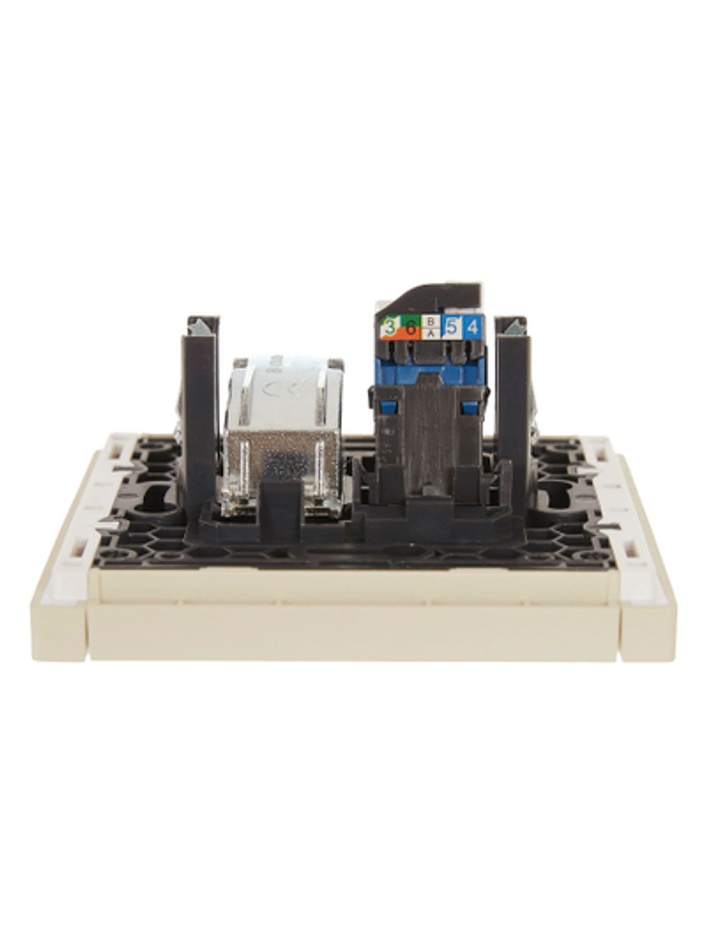 FORTE&PIANO Розетка двойная TV+RJ45 кат.6 FP437 ваниль IEK