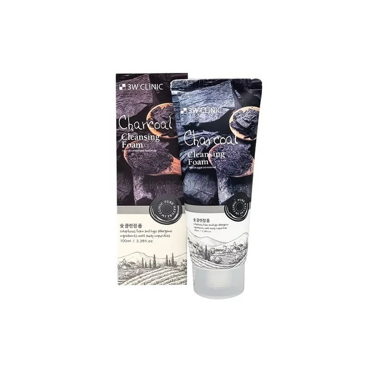 Пенка для умывания 3W Clinic Charcoal Cleansing Foam Бамбуковый уголь 100 мл