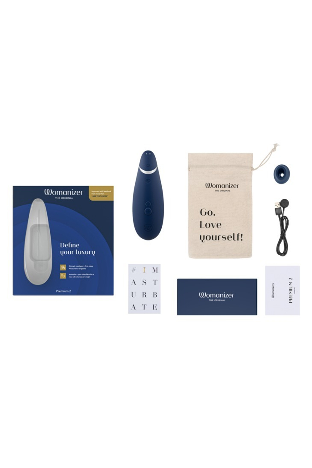 Бесконтактный клиторальный стимулятор Womanizer Premium 2 синий
