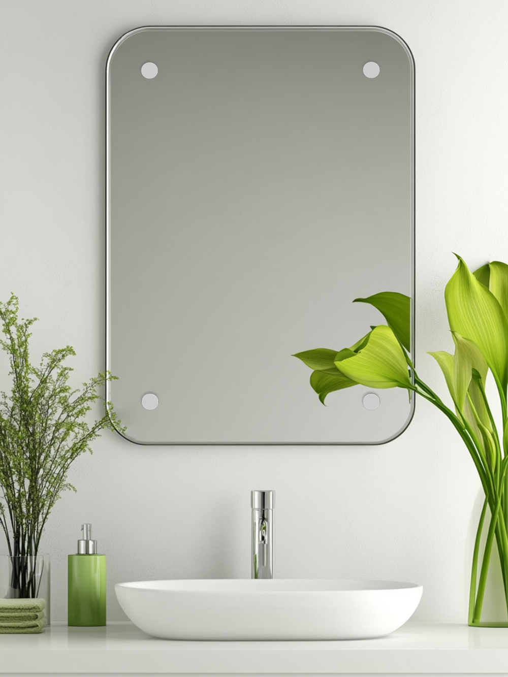 Декоративные держатели для зеркала табличек серебро глянец