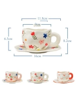 Керамическая кружка с блюдцем чайная пара