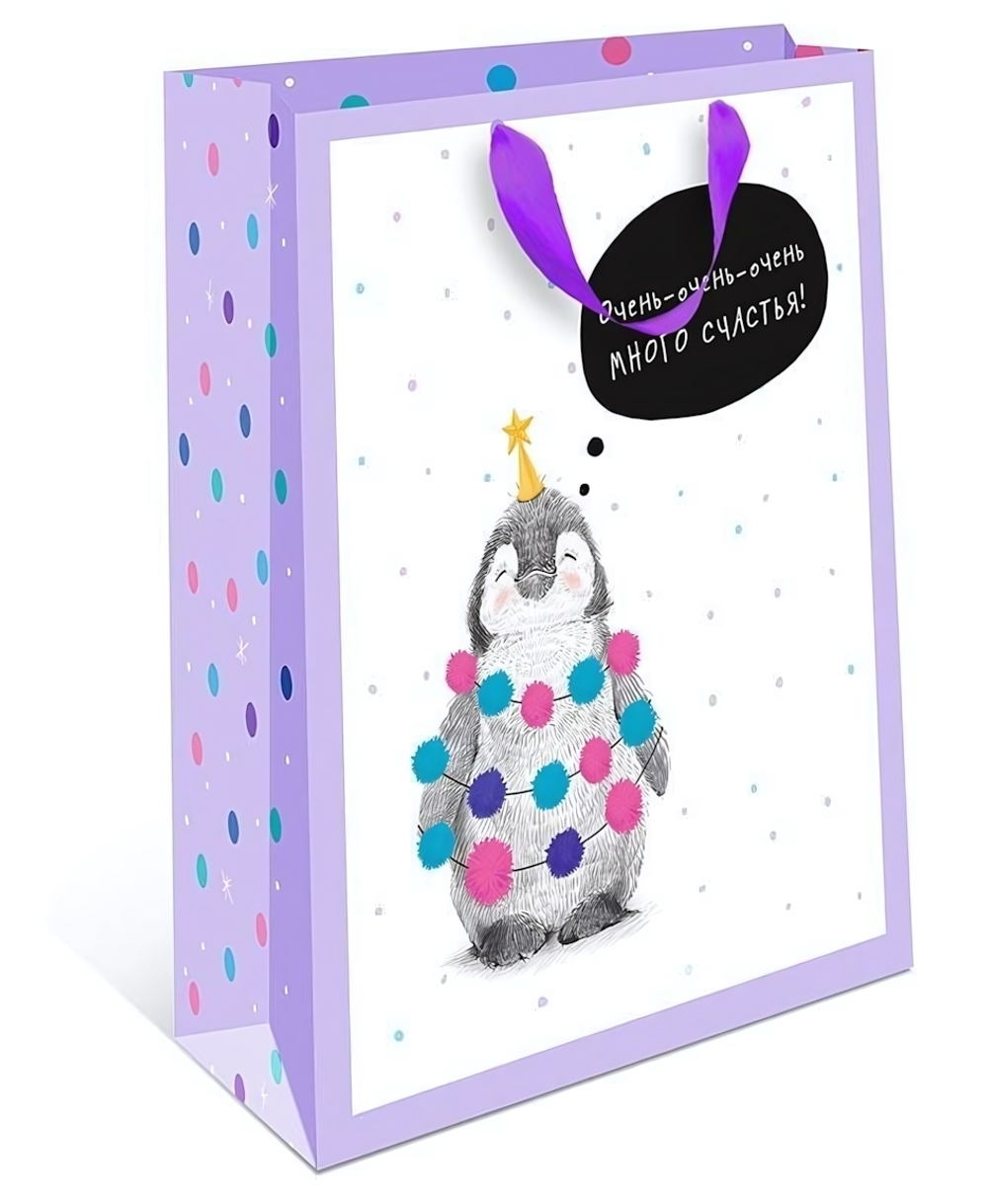 Пакет подарочный бумажный стандарт плюс новогодний 180х223х100 1312.338 (АртДизайн)